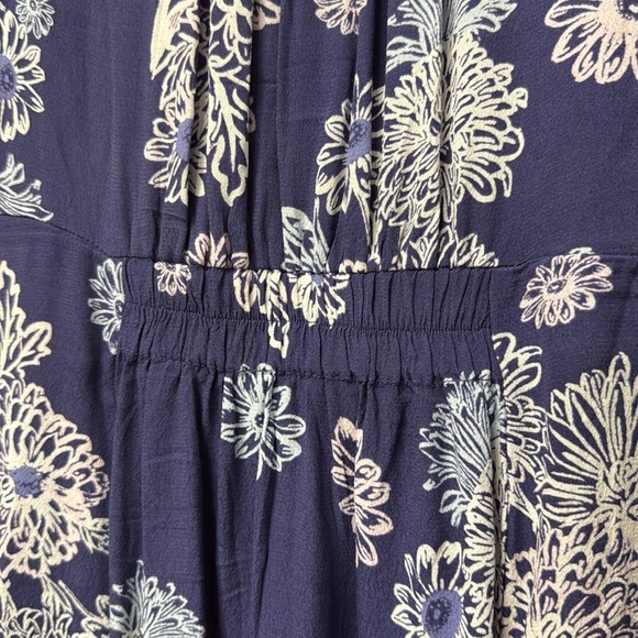 Free People Blue Hawaii Washed Blue Floral Print Short Sleeve Mini Dress - Picture 15 of 16